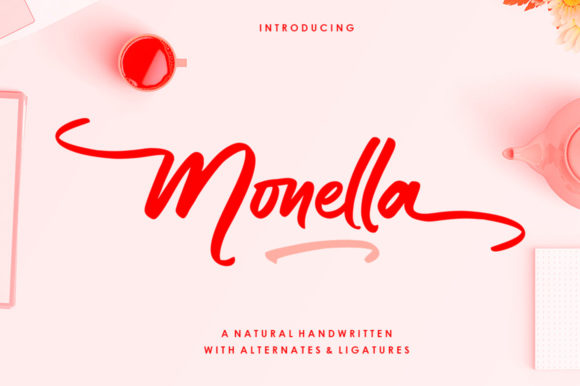 Monella: A Dainty Script Font for Editorial Design